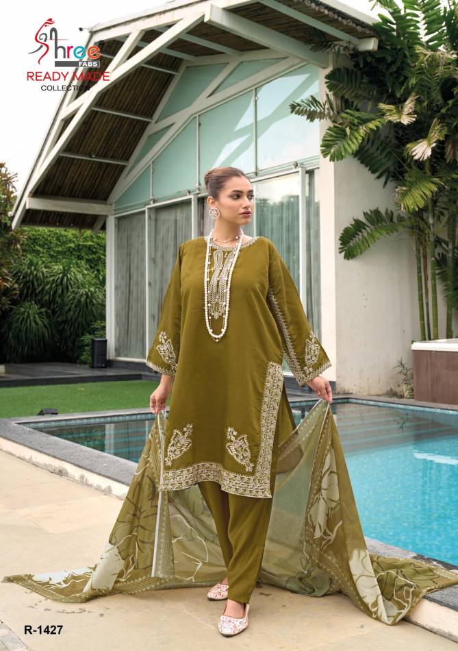 R 1427 By Shree Viscose Roman Silk Pakistani Readymade Suits Wholesale Online